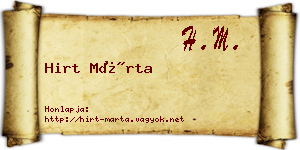 Hirt Márta névjegykártya